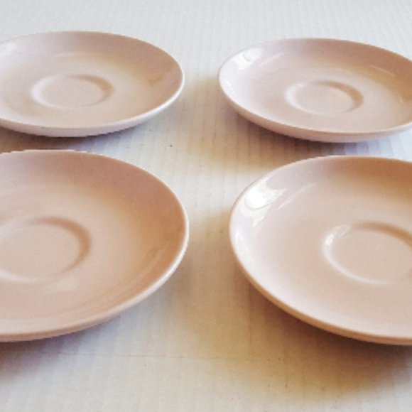LOT 18: Russel Wright Iroquois Casual China Pink Dinnerware  Vintage RUSSEL WRIGHT IROQUOIS Saucer Set 4 Pink